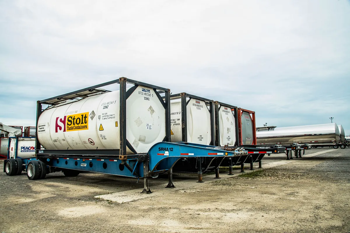 Wide view of the Store & Haul ISO depot with cranes and containers